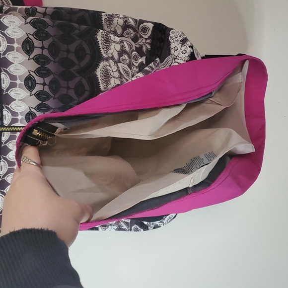 Eliza J Black White Dress Size 10 Pink Hems Wedding Guest Party Zip Back Closure - Picture 6 of 10